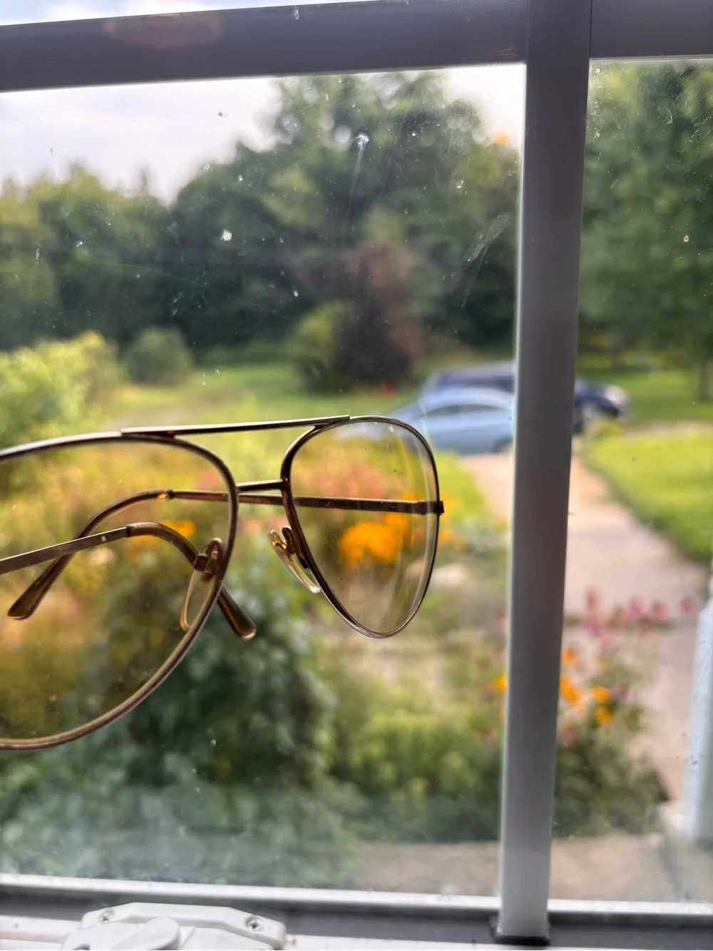 Vintage Serengeti Aviator Sunglasses - light Brown Lenses with Gold Frame
